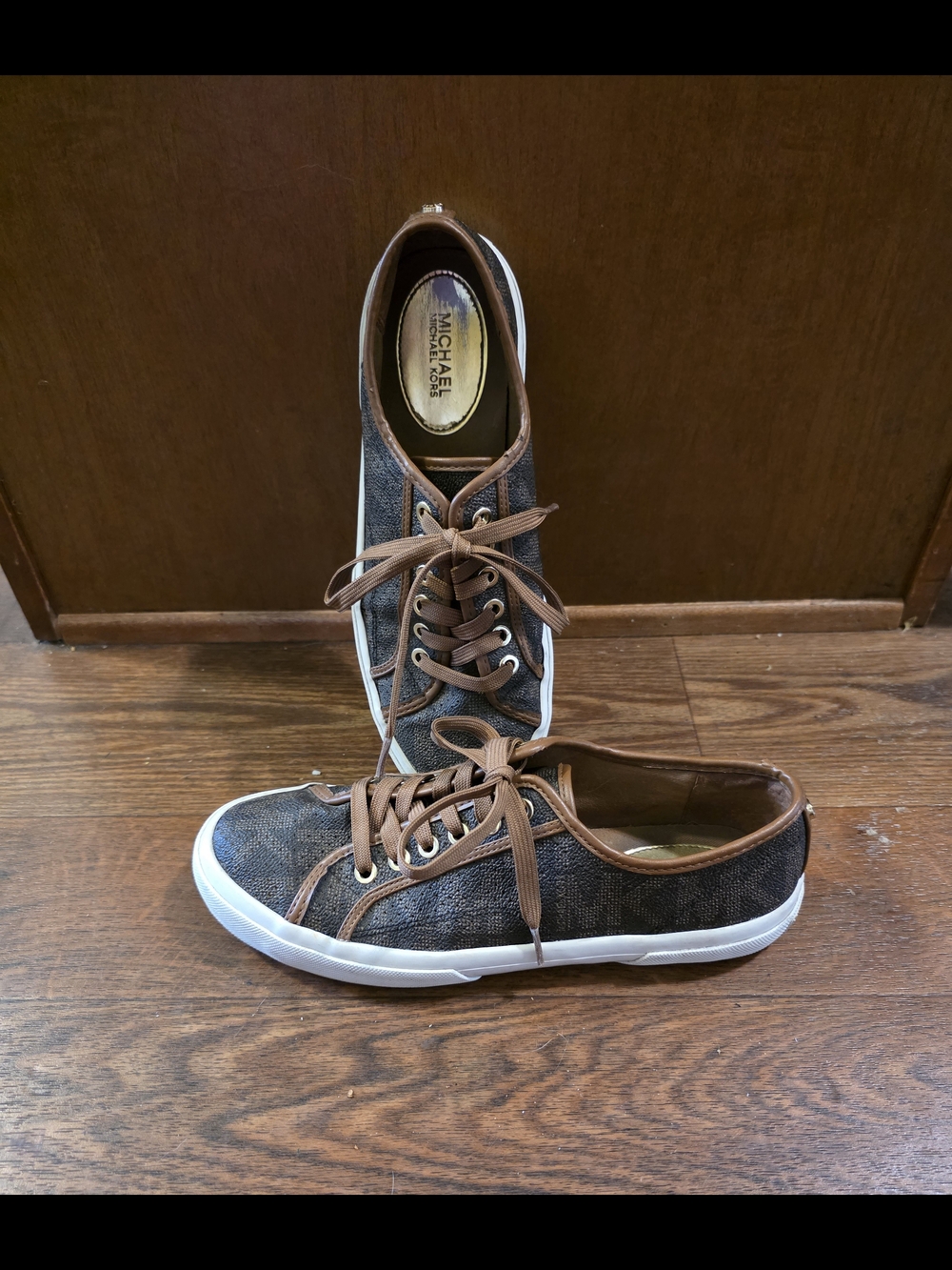 Women's Michael Kors Boerum Brown Logo Low-Top Sneakers